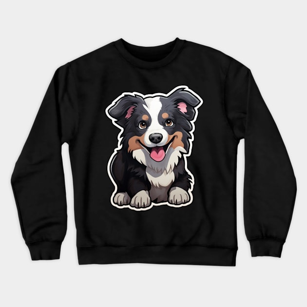 Cute Border Collie Dogs Funny Border Collie Crewneck Sweatshirt by fromherotozero